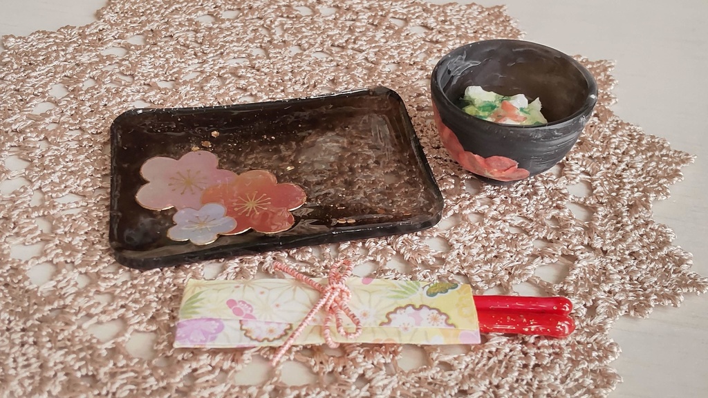 1/3サイズ★お茶漬けセット(お茶漬け、お盆、お箸)/軽く一杯いかがですか✨