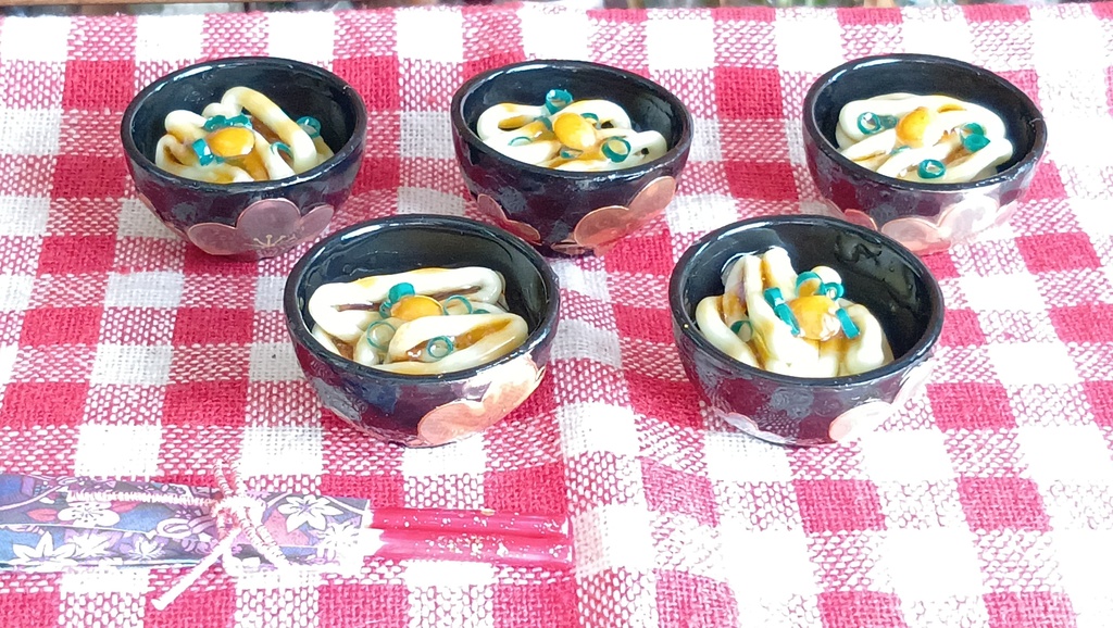 1/3ドールサイズ★釜玉うどんセット／美味しい一杯はいかがですか✨