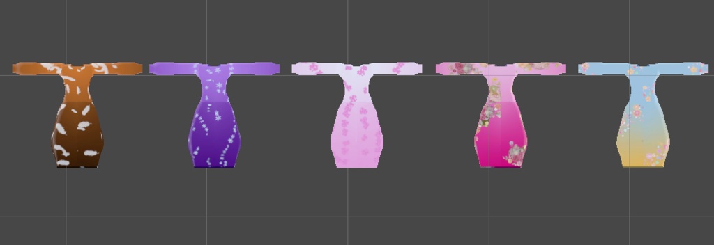 【VRChat想定】撫子ドレス【24アバター対応】