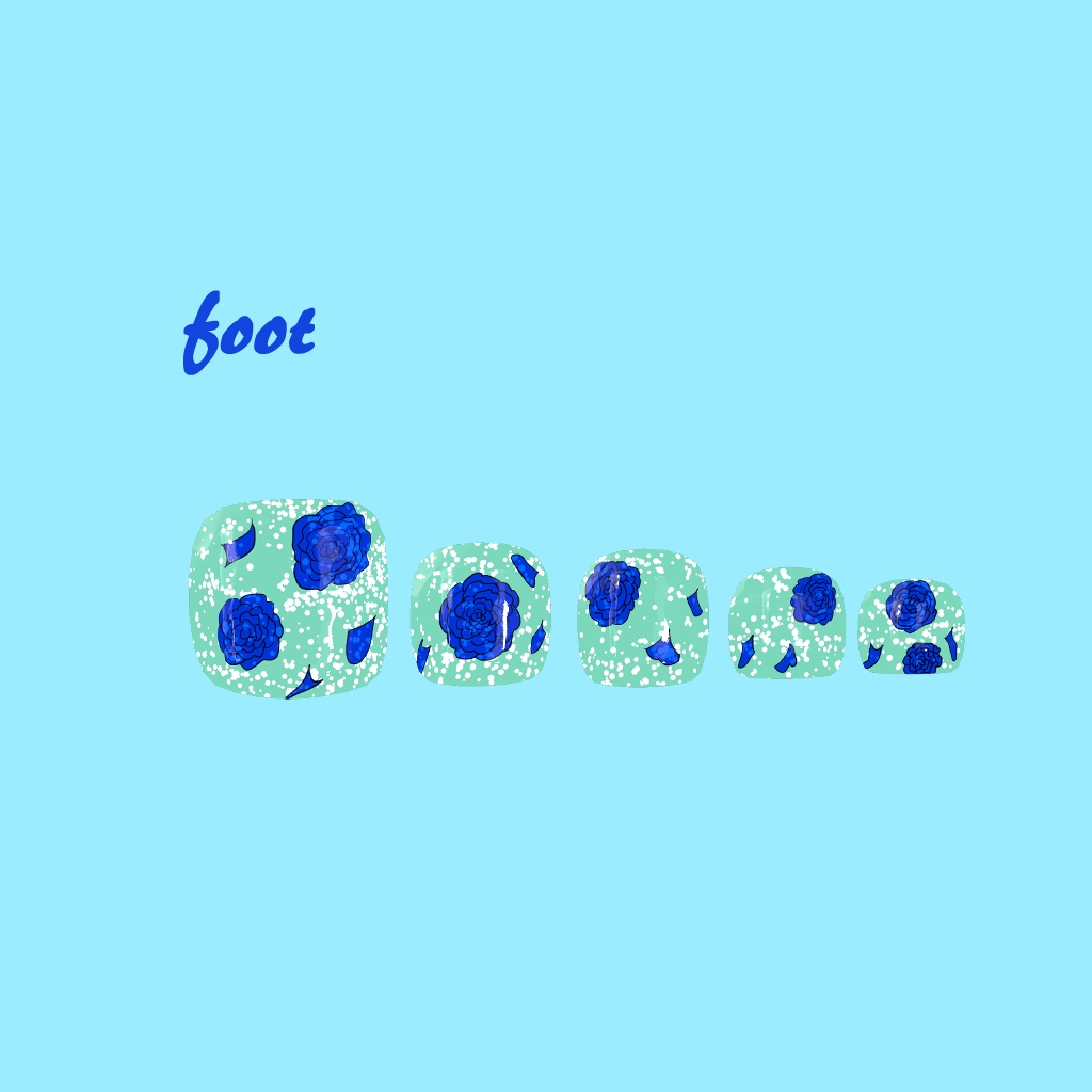 【MDollnail対応】Blue rose nail