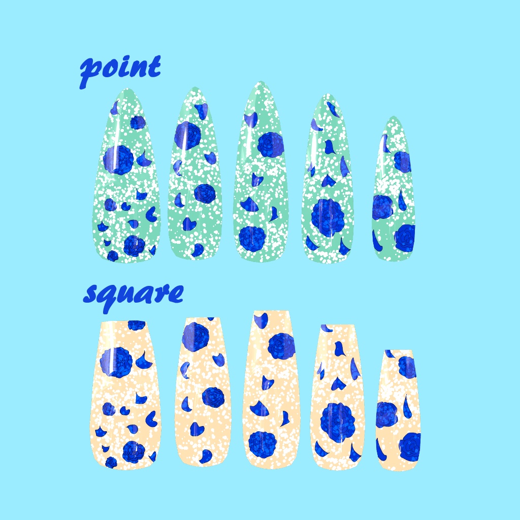 【MDollnail対応】Blue rose nail