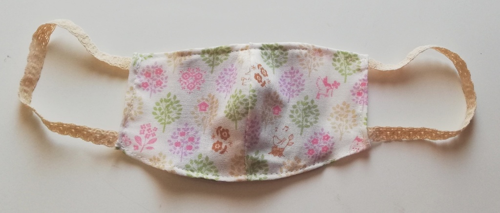 ハンドメイドWガーゼ猫耳マスク