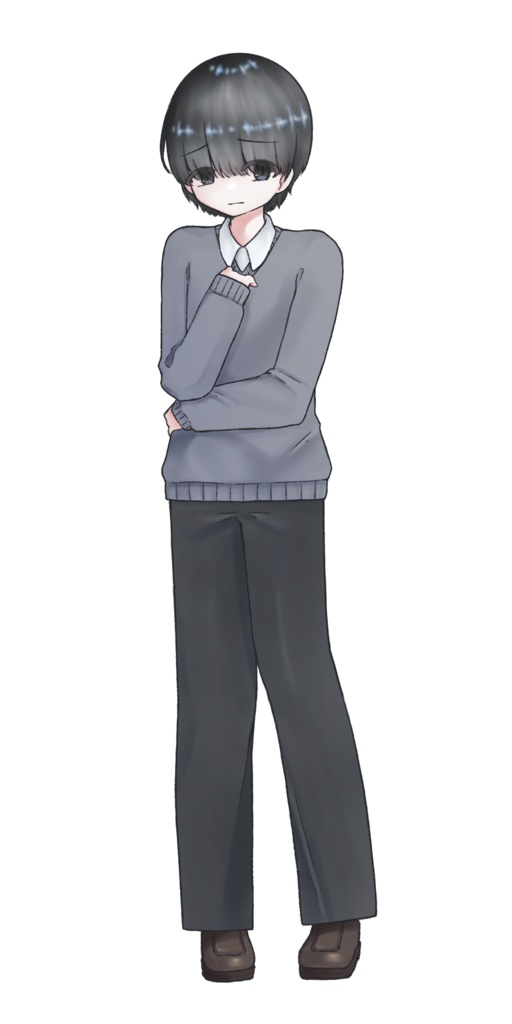 【立ち絵素材】メカクレ【表情差分有】