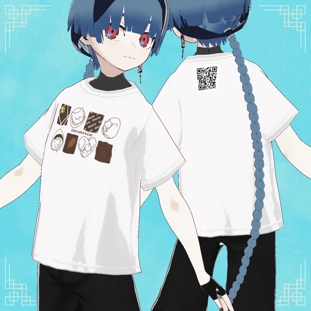 【キャットチョコTシャツ】VRoid専用テクスチャ【無料配布】