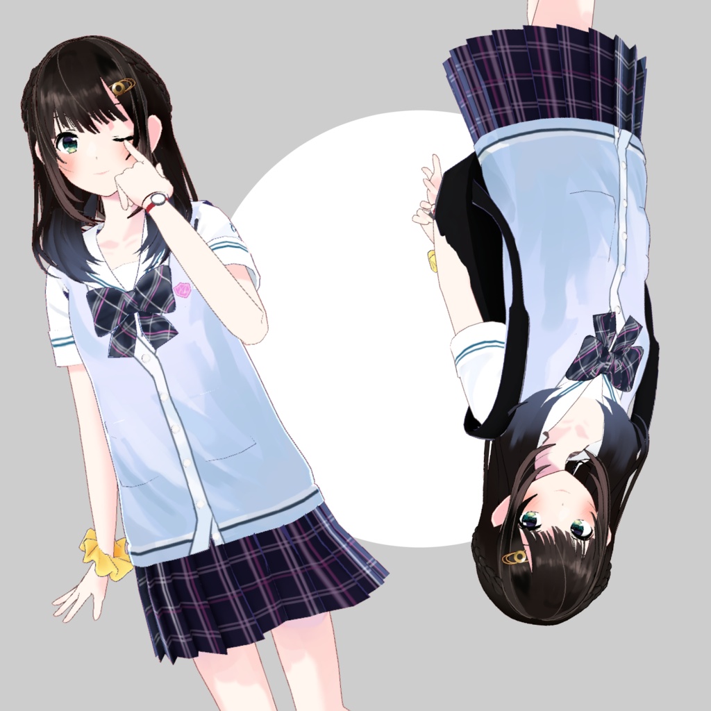 公開中 オリジナル3Dモデル『女子高生かなちゃん』Ver1.0