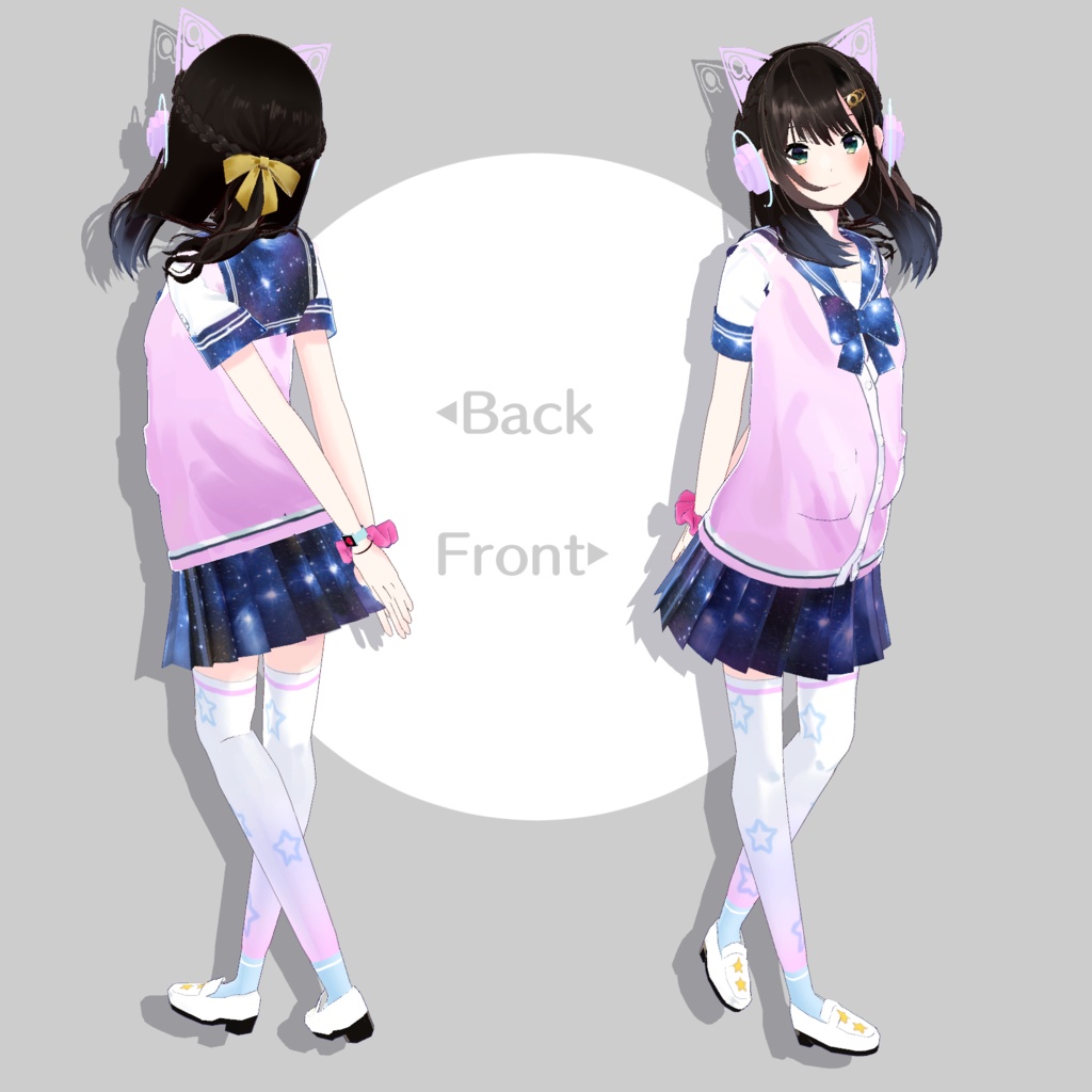 公開中 オリジナル3Dモデル『女子高生かなちゃん』Ver1.0