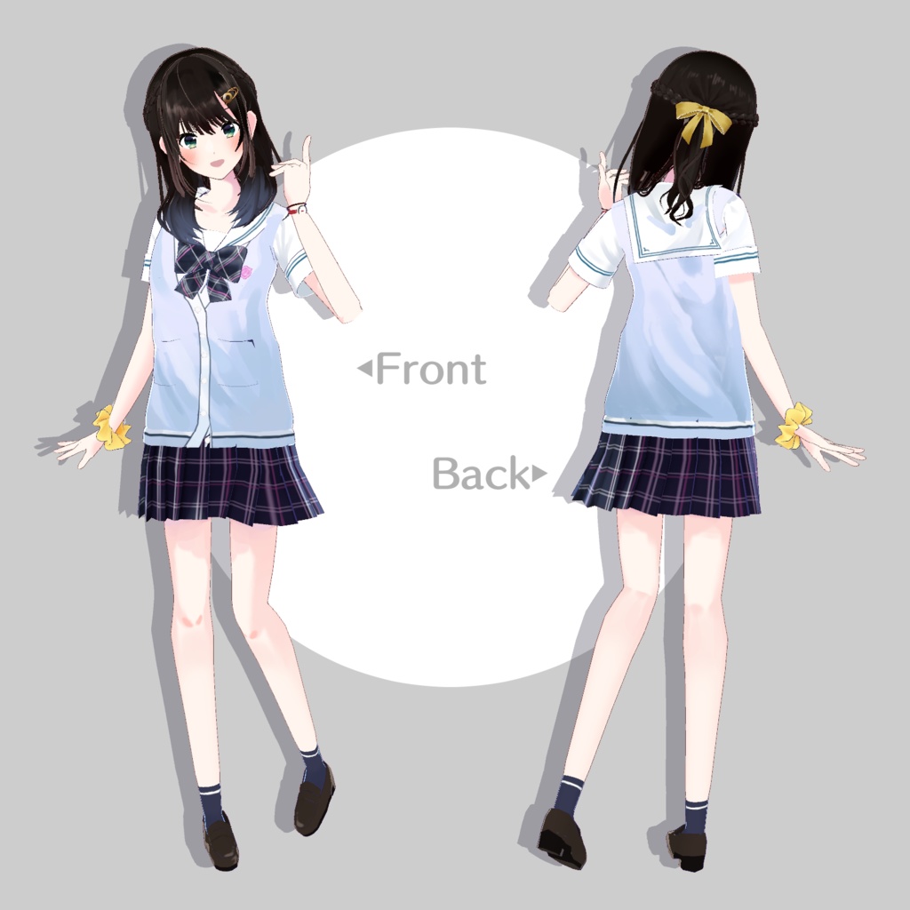 公開中 オリジナル3Dモデル『女子高生かなちゃん』Ver1.0