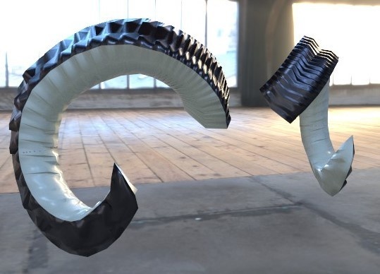 ムフロンの角(リアル Ver +13種テクスチャ付き)