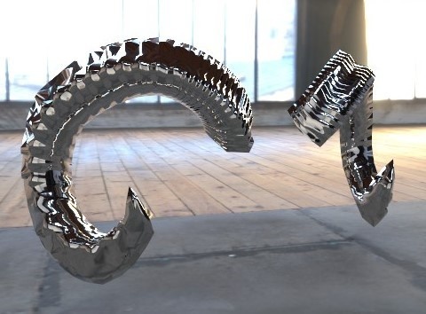 ムフロンの角(リアル Ver +13種テクスチャ付き)