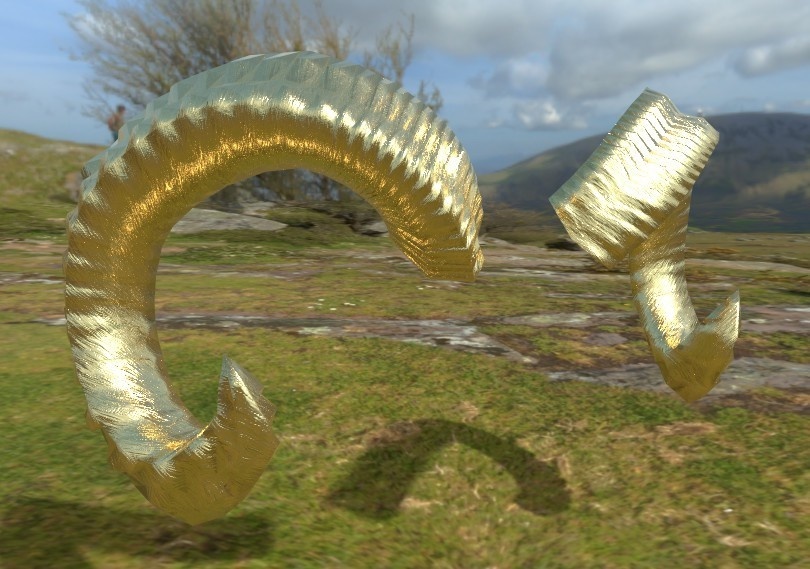 ムフロンの角(リアル Ver +13種テクスチャ付き)