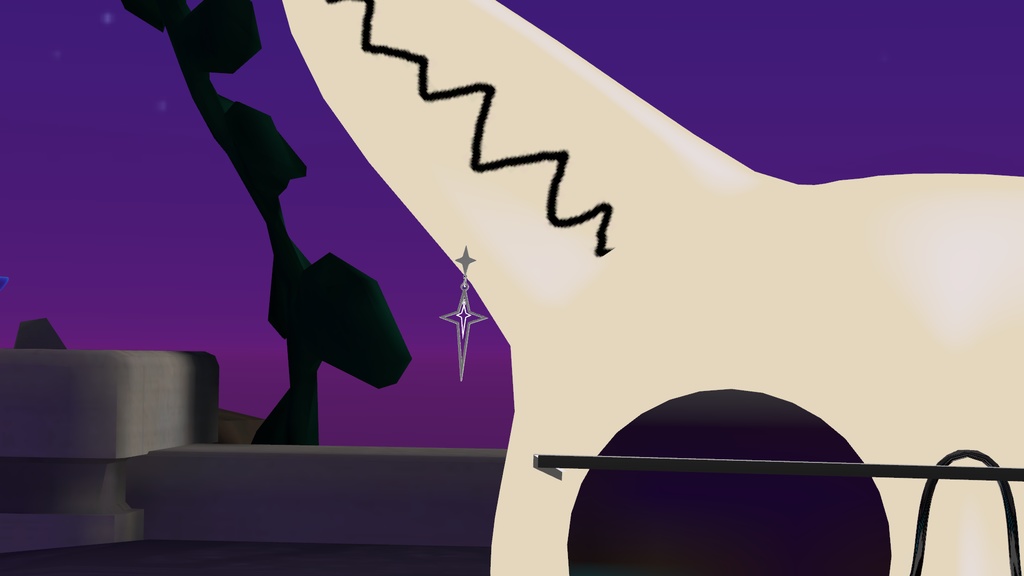 銀色のスターイアリング (白銀のヘアピン付)