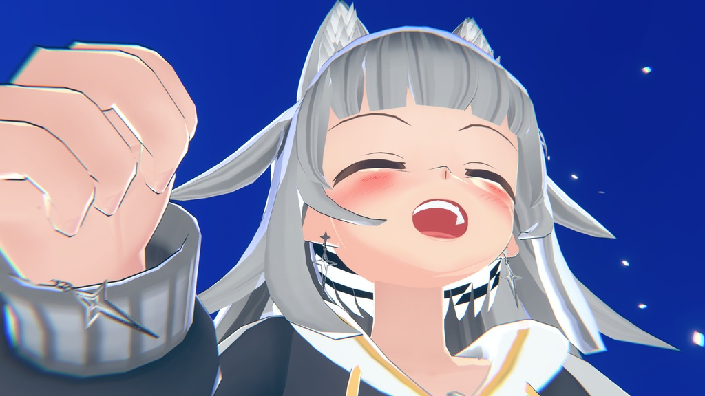 銀色のスターイアリング (白銀のヘアピン付)