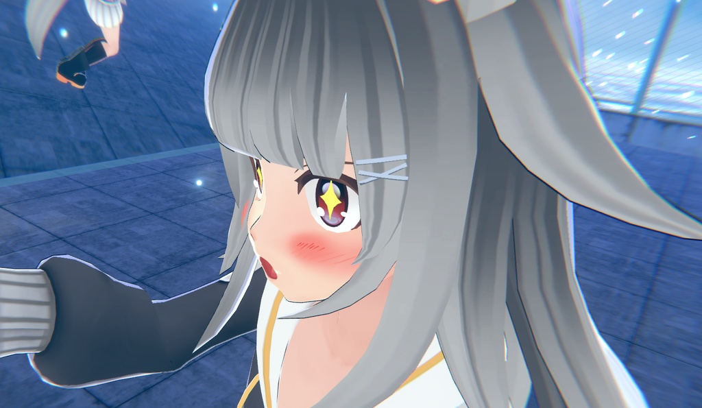 銀色のスターイアリング (白銀のヘアピン付)