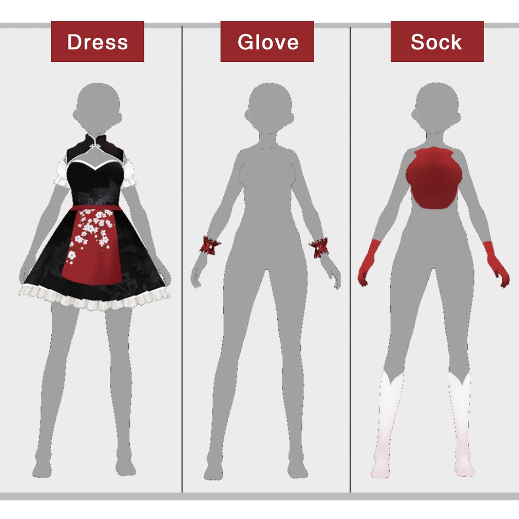 Vroid - 中華風スカート/ロリータ/ Chinese style dress