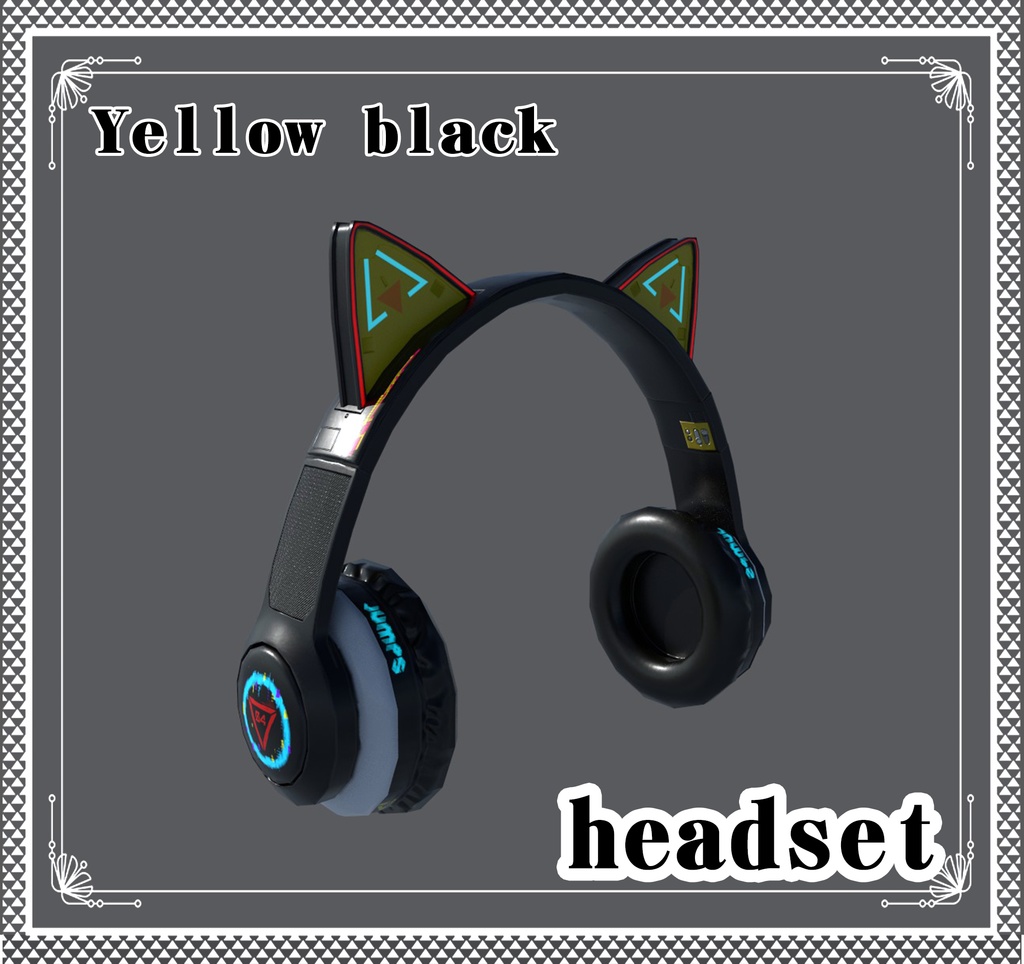 【vrchat&vroid】 アクセサリー/ネコ耳のイヤホン/6色