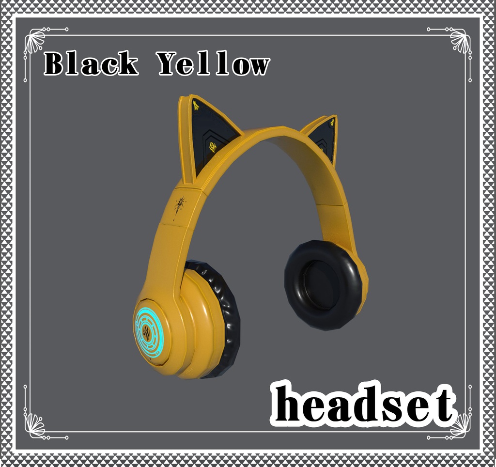 【vrchat&vroid】 アクセサリー/ネコ耳のイヤホン/6色