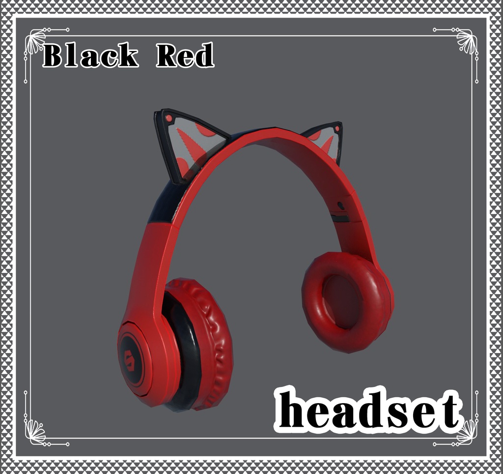 【vrchat&vroid】 アクセサリー/ネコ耳のイヤホン/6色