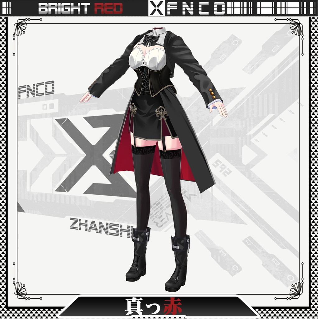 Vroid - 真っ赤/職業服/bright red