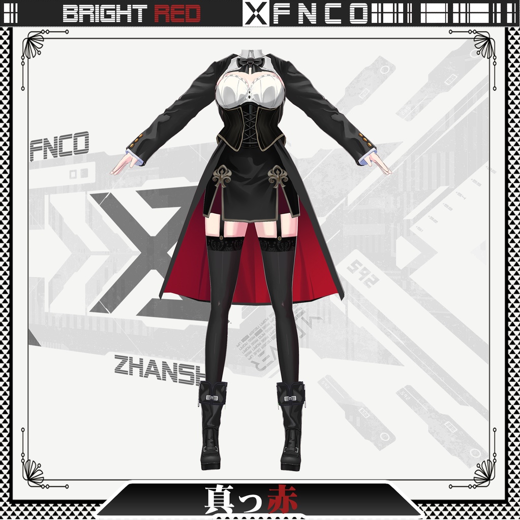 Vroid - 真っ赤/職業服/bright red