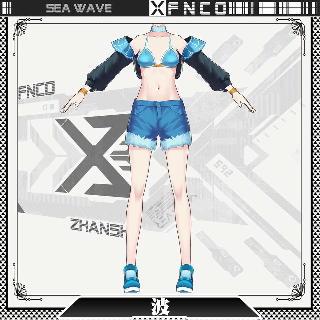Vroid - 波/水着/sea wave