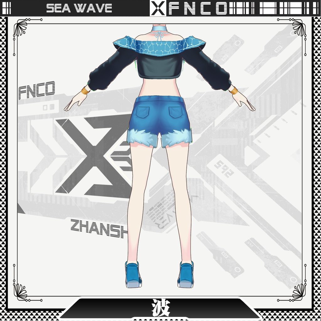 Vroid - 波/水着/sea wave