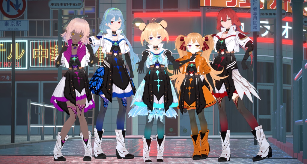 Vroid - 星空の少女/職業服/Starry Sky Girl