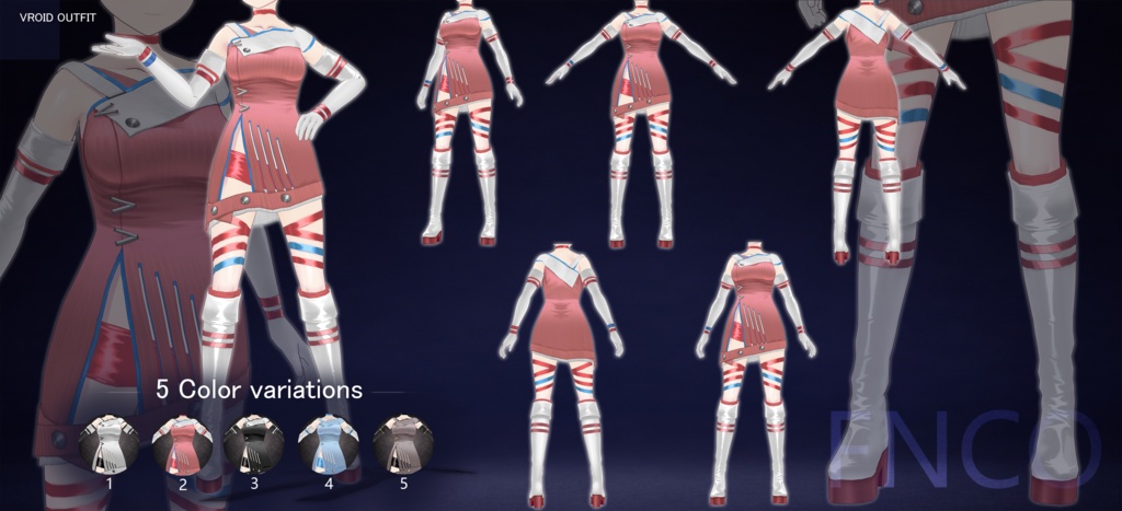 Vroid -デート服/职业服-5色/Date attire