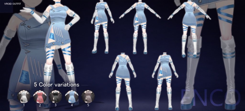 Vroid -デート服/职业服-5色/Date attire