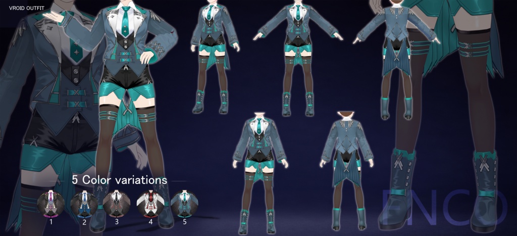 Vroid -ユニセックス礼装/职业服-5色/Androgynous Stage Suit