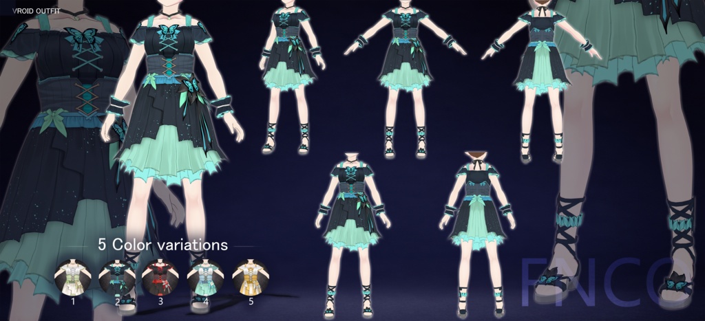 Vroid -エルフの伝統衣装-通年スタイル/职业服-5色/Elf Traditional Clothing - All Year Round Styles