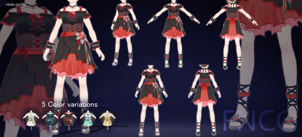 Vroid -エルフの伝統衣装-通年スタイル/职业服-5色/Elf Traditional Clothing - All Year Round Styles