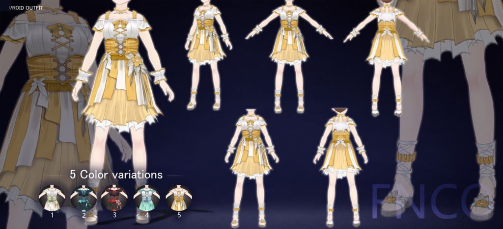 Vroid -エルフの伝統衣装-通年スタイル/职业服-5色/Elf Traditional Clothing - All Year Round Styles