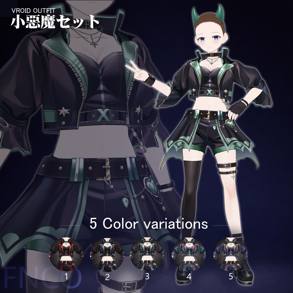 Vroid -小悪魔セット/职业服-5色/Little Devil Set