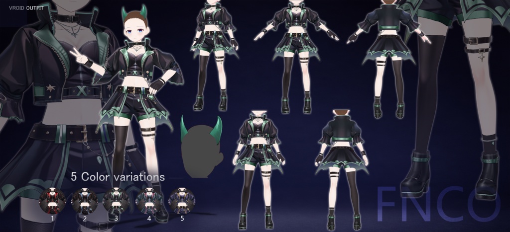 Vroid -小悪魔セット/职业服-5色/Little Devil Set