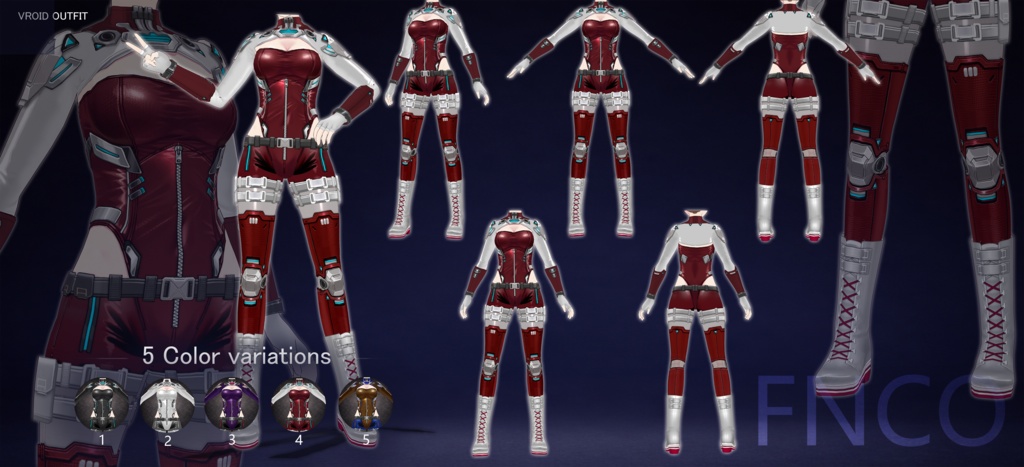 Vroid -戦術服/职业服-5色/Surgical gown