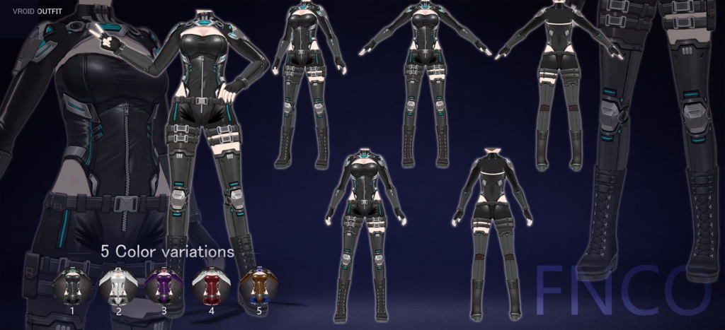 Vroid -戦術服/职业服-5色/Surgical gown