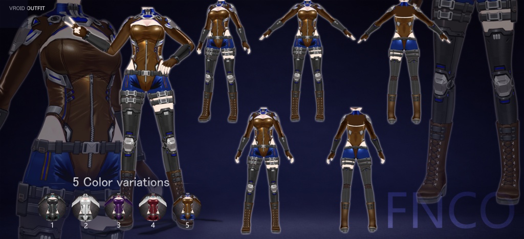 Vroid -戦術服/职业服-5色/Surgical gown