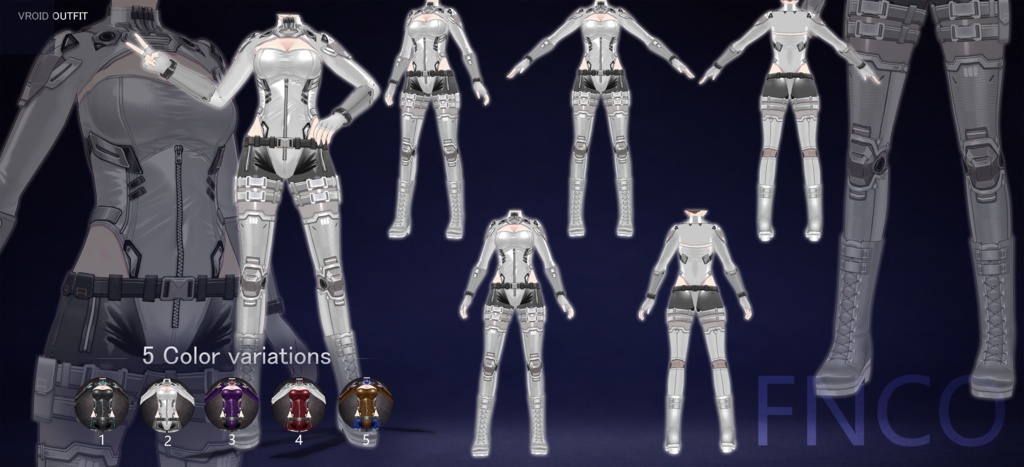 Vroid -戦術服/职业服-5色/Surgical gown