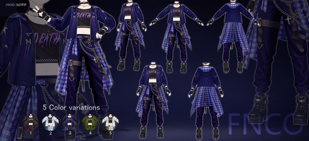 Vroid - ニュートラル- ストリートスタイル/职业服-5色/Neutral urban forecasting