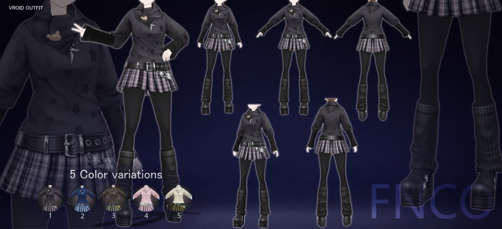 Vroid - 春のセット/职业服-5色/Spring set