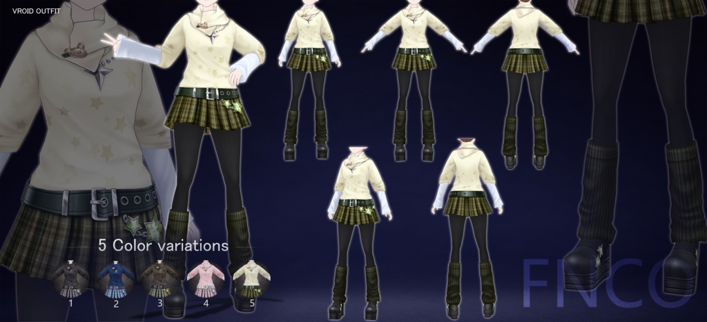 Vroid - 春のセット/职业服-5色/Spring set