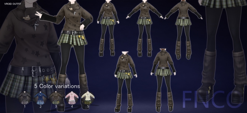 Vroid - 春のセット/职业服-5色/Spring set