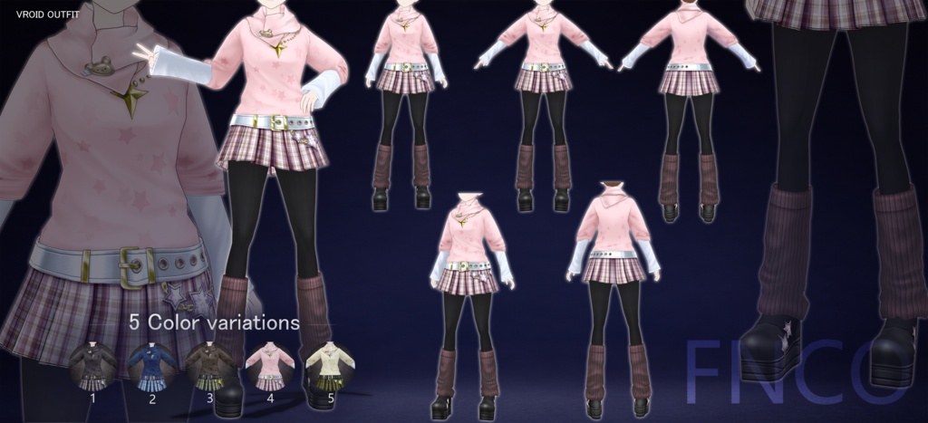 Vroid - 春のセット/职业服-5色/Spring set