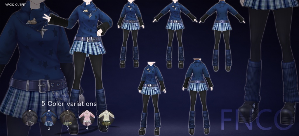 Vroid - 春のセット/职业服-5色/Spring set