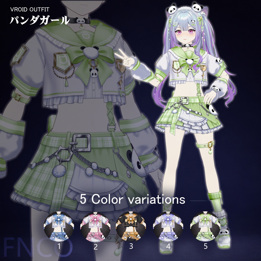 Vroid - パンダガール/职业服-5色/Panda Girl