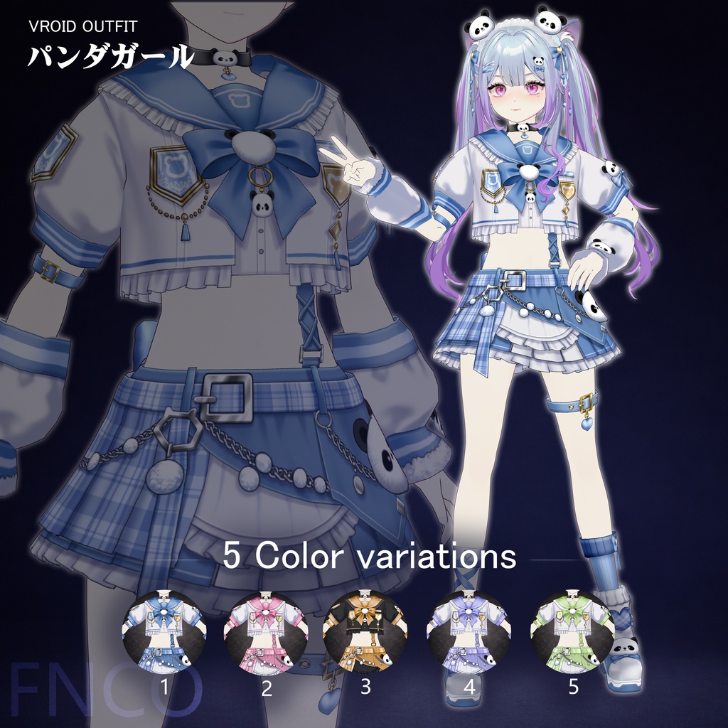 Vroid - パンダガール/职业服-5色/Panda Girl