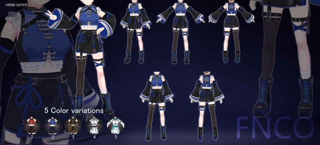 Vroid - カンフー鳳仙/职业服-5色/Kung Fu Fengxian