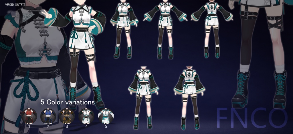Vroid - カンフー鳳仙/职业服-5色/Kung Fu Fengxian