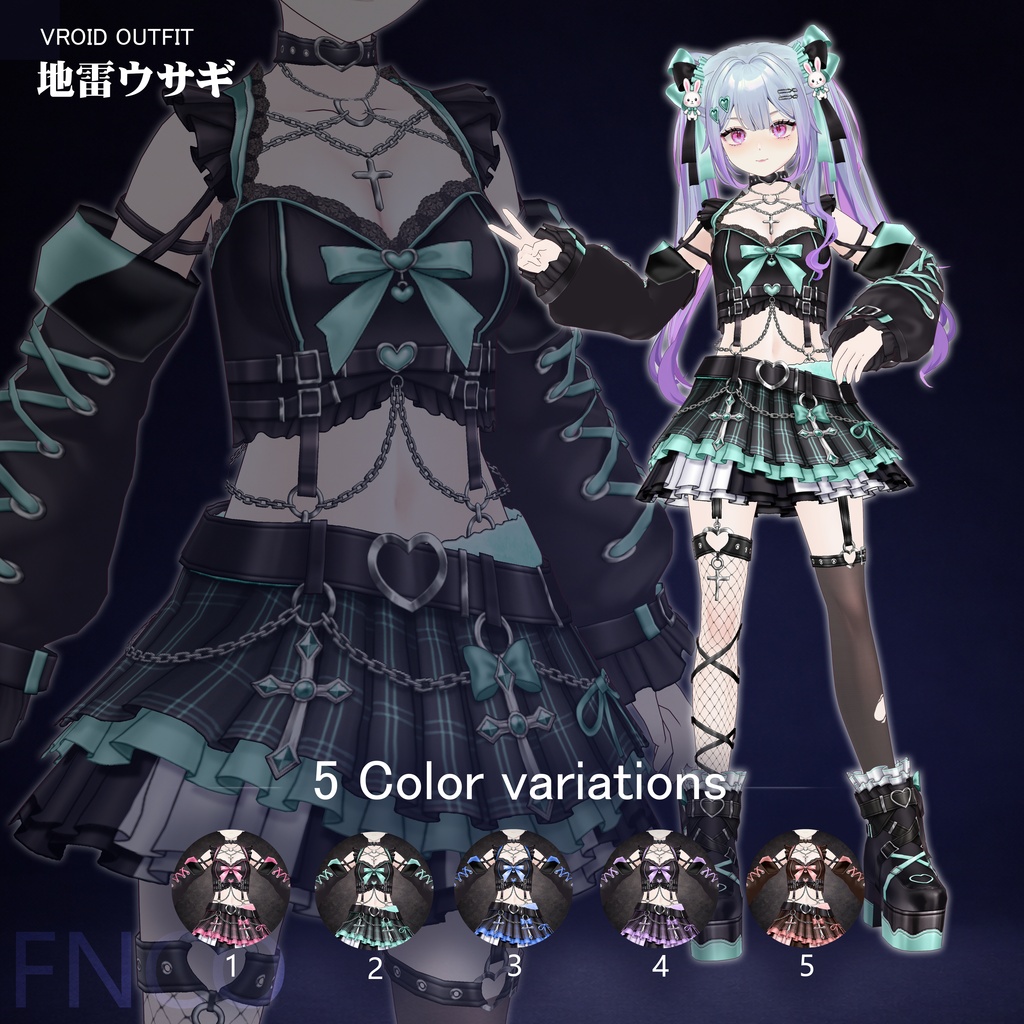 Vroid - 地雷ウサギ/职业服-5色/Landmine Rabbit