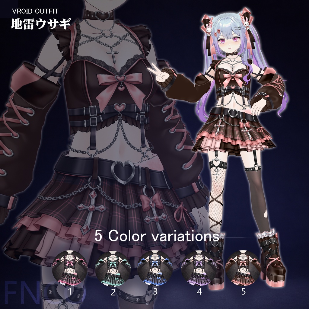 Vroid - 地雷ウサギ/职业服-5色/Landmine Rabbit